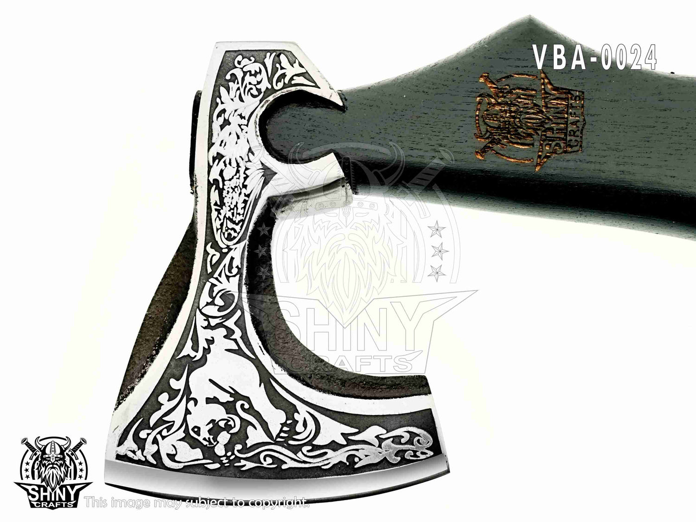 19" Camping Axe Tomahawk Viking Bearded Axe Handmade Viking Axe with Ashwood Handle Viking Gifts for Men with Premium Quality Leather Sheath (SCA 24)