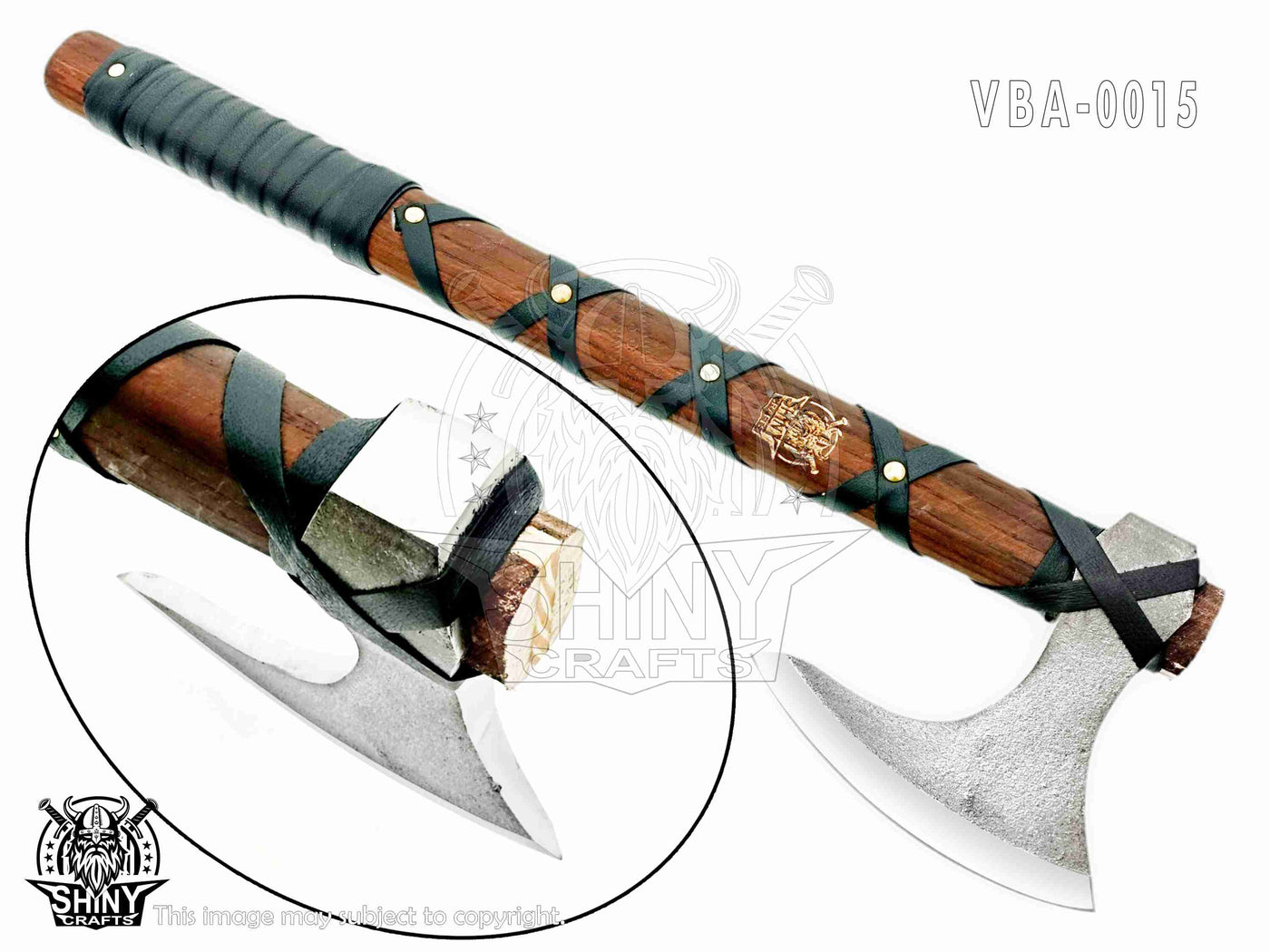 Custom Handmade Carbon Steel Viking Axe,Valentine's Day Gift,Christmas Gift,Birthday gift for him with Premium Leather wrapped Handle and Leather Sheath (VBA 15)