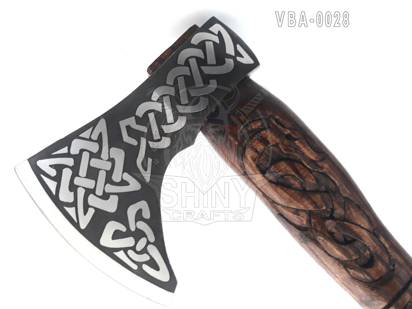 Handmade 18"-Camping Axe Tomahawk Viking Bearded Axe Engraved Viking Axe,Hatchet Gifts for him Wood Working Tool Viking Gifts for Men with Leather Sheath (VBA 28)