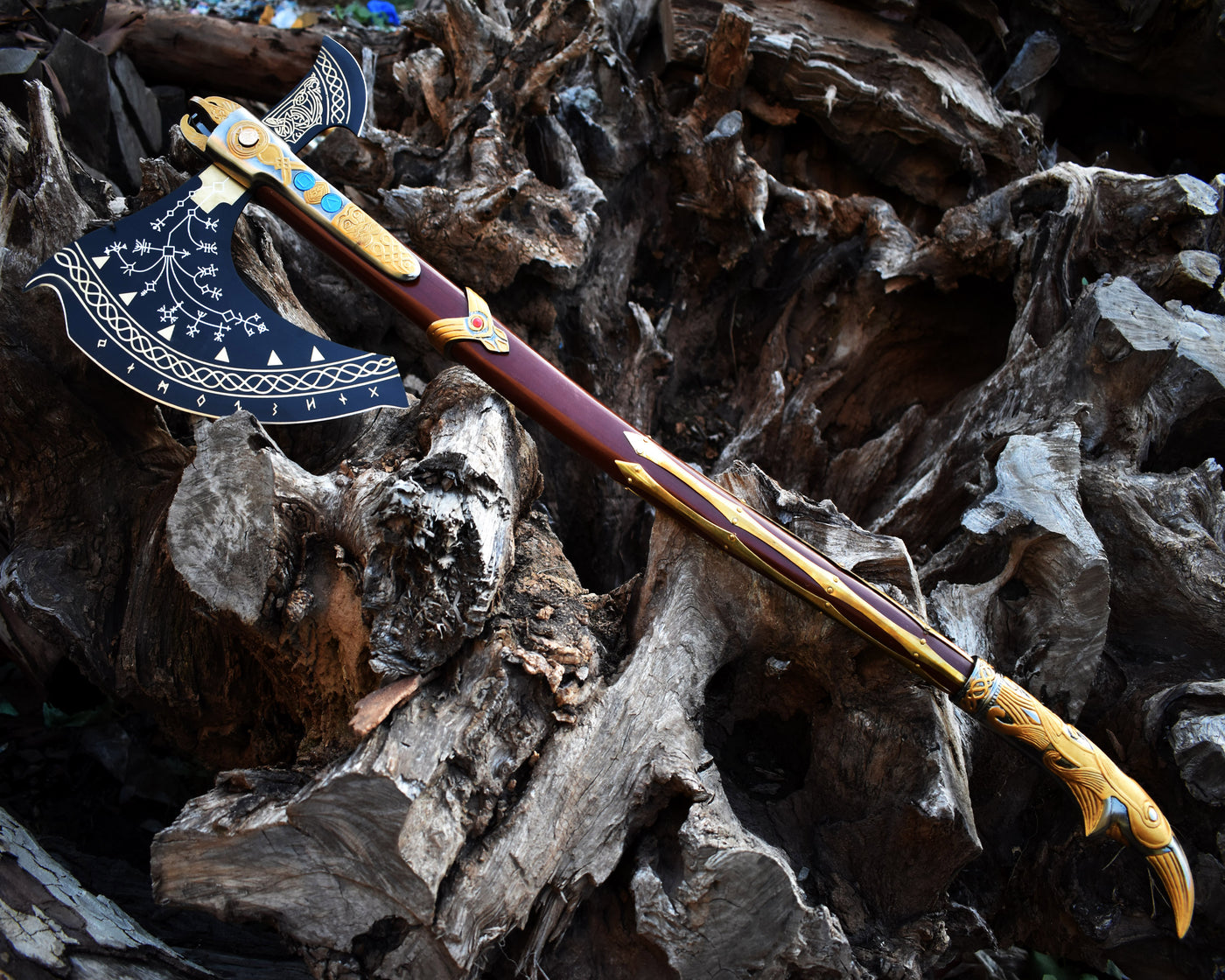 Handmade 40"-Viking Axe Kratos Axe Leviathan Axe God of War Bearded Axe- Cosplay Axe, Cosplay Armor, Cosplay Weapon, Prop, Replica, Kratos Weapon, Costume Weapon (VBA-02)