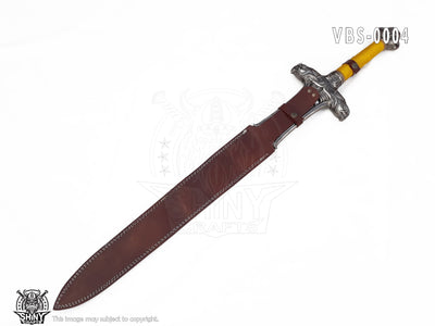 Viking Sword Handmade, Conan The Barbarian, Atlantean Sword, Hunting Sword, Medieval Crusader Sword, with Premium Leather Scabbard (VBS-04)