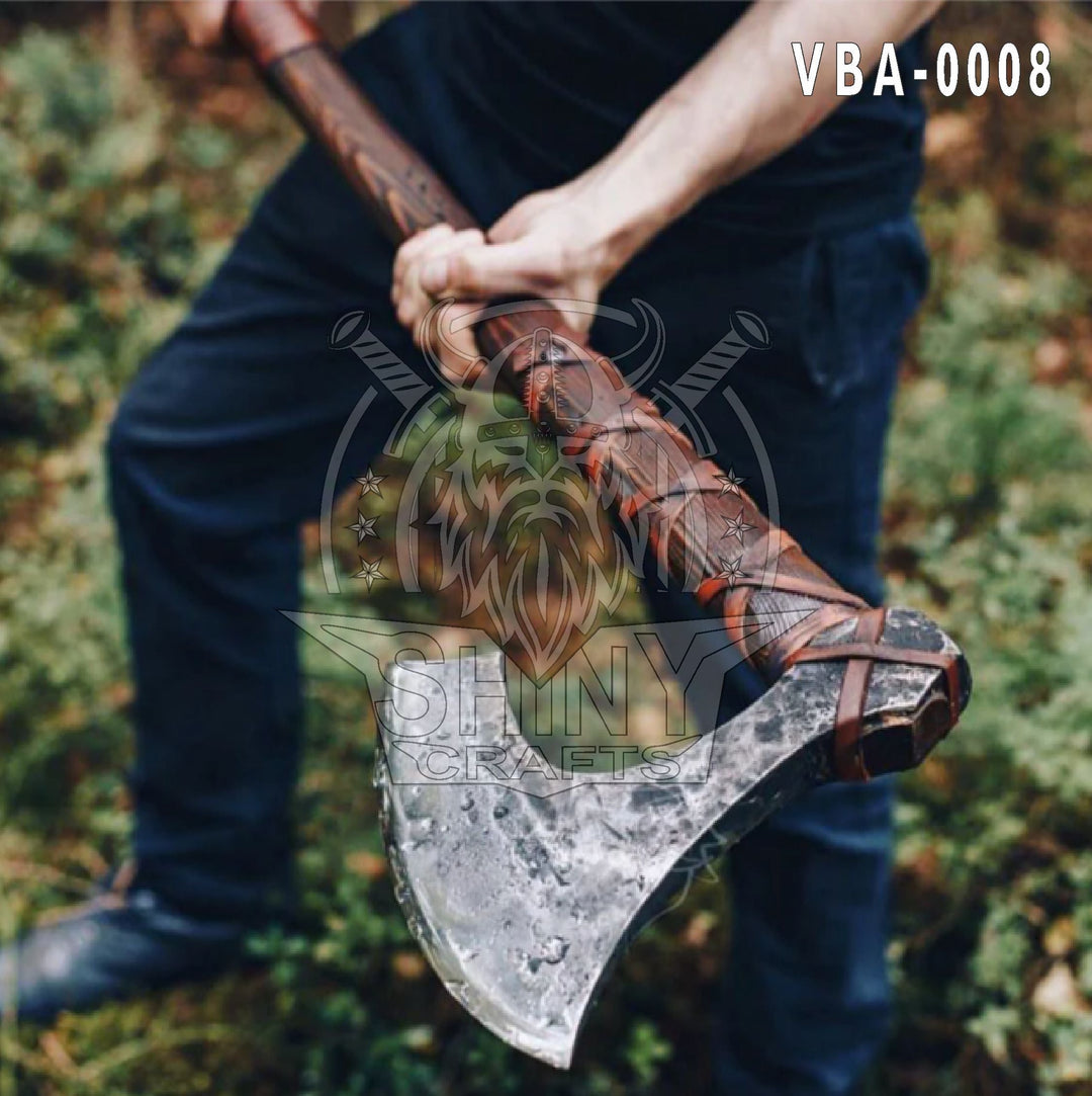 Viking Axe SHINY CRAFTS Double Head - 27-40 Inch Hand Forged Steel ...